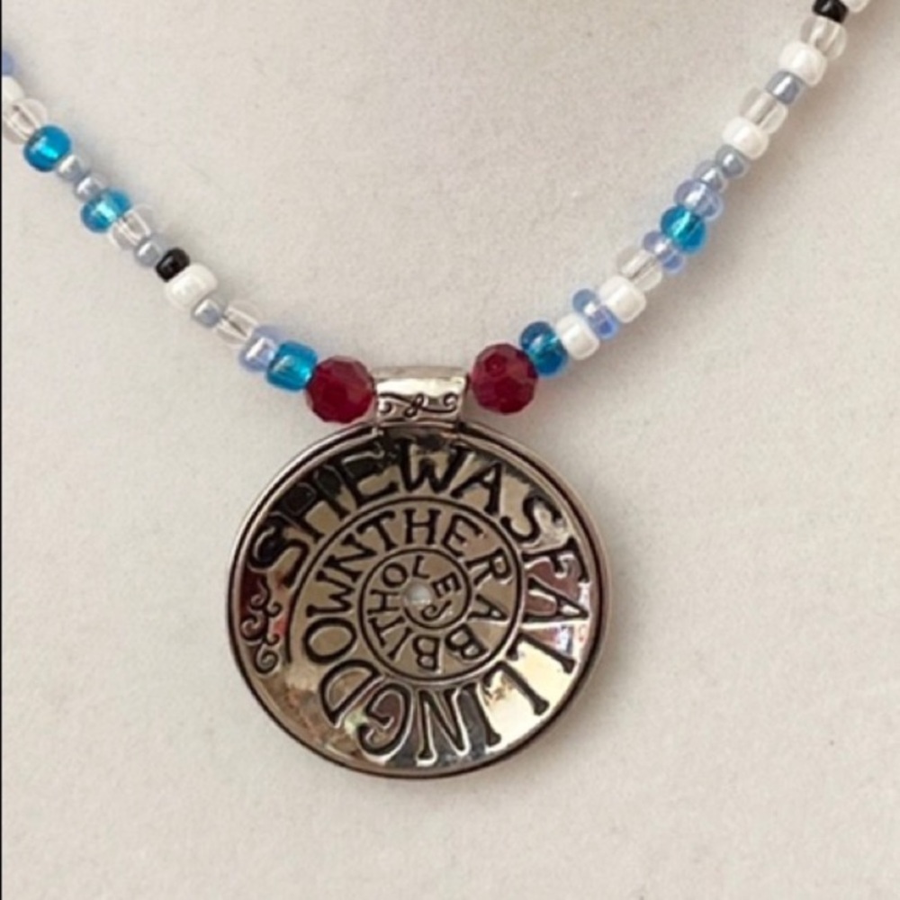 ALICE IN WONDERLAND Themed beaded necklace